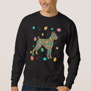 Sudadera Gracioso Boxer Huevos Día de Pascua Perro Papá Mam