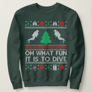 Sudadera Gracioso buceo en Scuba Navidades feos navidad