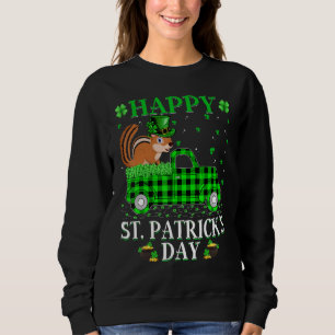 Sudadera Gracioso Búfalo Plaid Green Truck Chipmunk St Patr