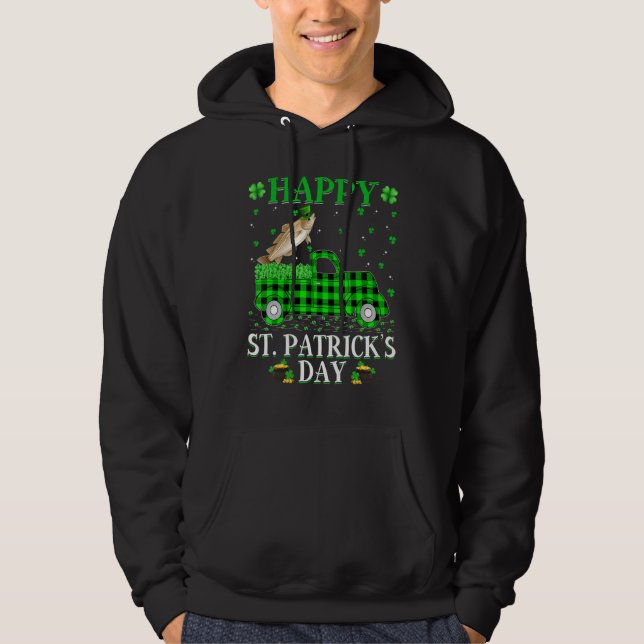 Sudadera Gracioso Búfalo Plaid Green Truck Cod Fish St Patr (Anverso)