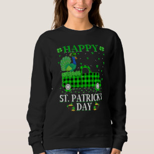 Sudadera Gracioso Búfalo Plaid Green Truck Peacock Bird St