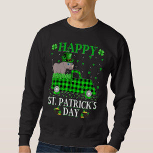 Sudadera Gracioso Búfalo Plaid Green Truck Rhino St. Patric
