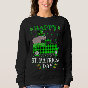 Sudadera Gracioso Búfalo Plaid Green Truck Rhino St. Patric