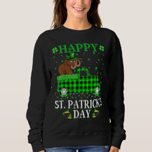 Sudadera Gracioso Búfalo Plaid Green Truck Wooly St Patrick