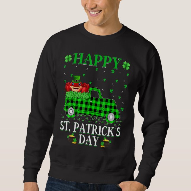 Sudadera Gracioso búfalo rebanado de crudo verde St Patrick (Anverso)