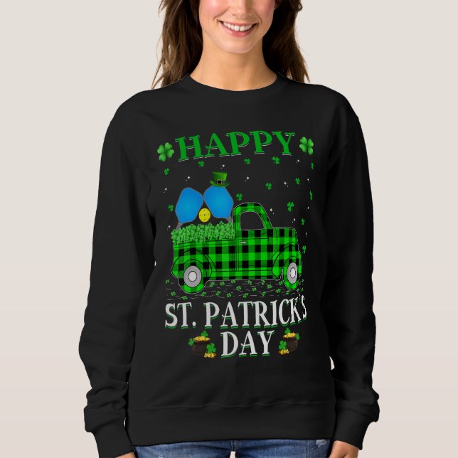 Sudadera Gracioso Búfalo Truck Green Pickleball St. Pat (Anverso)