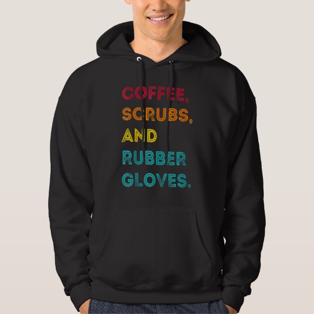 Sudadera Gracioso café retro cruje guantes de goma Enfermer (Anverso)