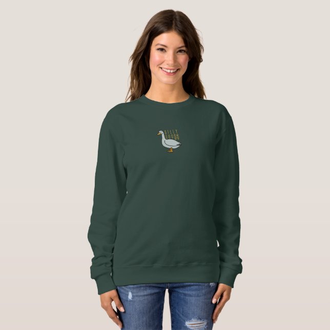 Sudadera Gracioso Camisón Verde del Bosque de la Mangosta (Anverso completo)