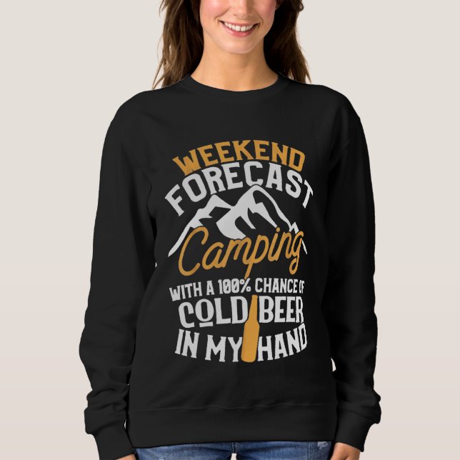 Sudadera Gracioso Camping Weekend Forecast Beance (Anverso)