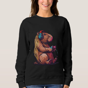 Sudadera Gracioso capibara Jugando Videojuegos, Gamin Capyb