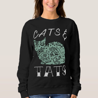 Sudadera Gracioso Cats Cute & Tats Tattoos Art Feline Desig