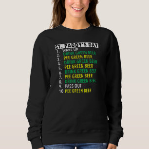 Sudadera Gracioso Cerveza Mi Día Perfecto St Patrick S Padd