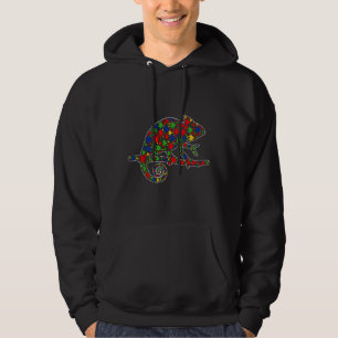 Sudadera Gracioso Chameleon Animales Rompiendo Piezas Autis