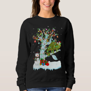 Sudadera Gracioso Chameleon Xmas Árbol iluminando Santa Cha