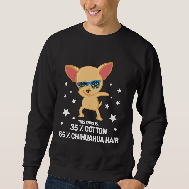Sudadera Gracioso Chihuahua Dabbing Tejido de pelo de perro (Anverso)