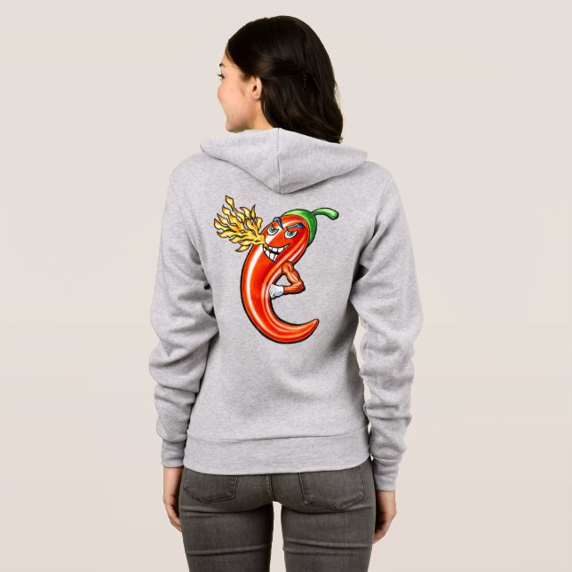 Sudadera Gracioso Chili picante En Fuego (Reverso completo)