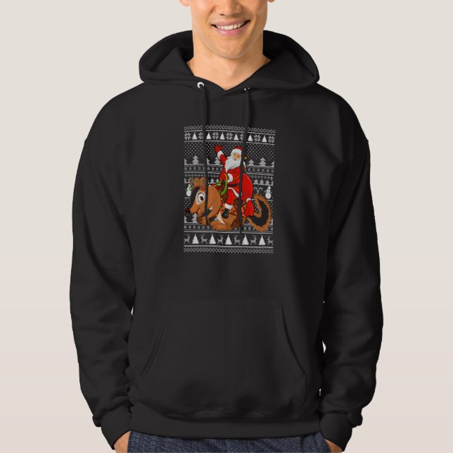 Sudadera Gracioso Chipmunk Lover Santa Riding Chipmunk Ugly (Anverso)