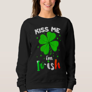 Sudadera Gracioso Día de San Patricio me besa soy irlandés