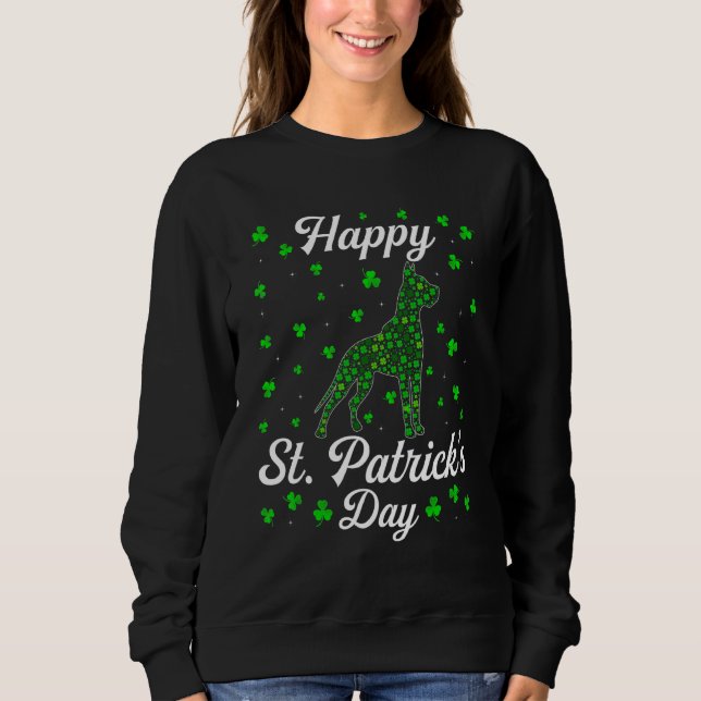 Sudadera Gracioso Día De San Patricio Perro Doberman Shamro (Anverso)