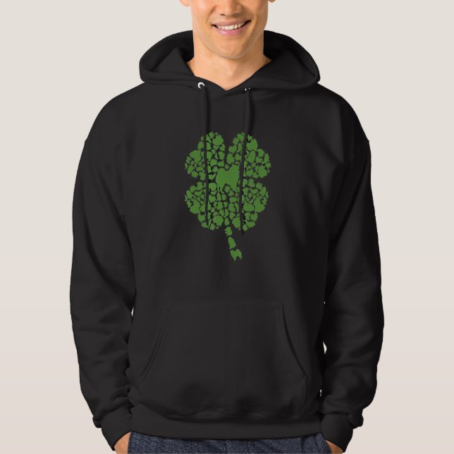 Sudadera Gracioso Día De San Patricio Perro Estadounidense  (Anverso)