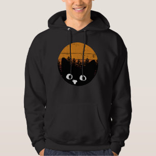 Sudadera Gracioso diseño retro de gato para gato negro vint