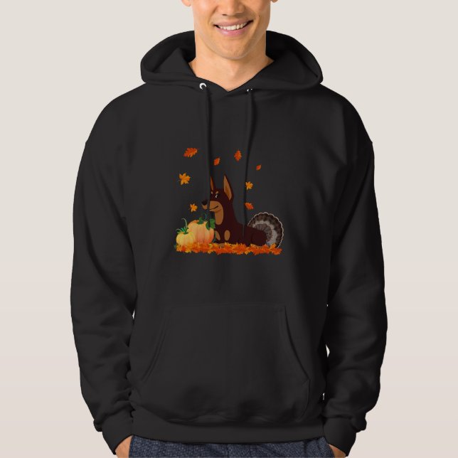 Sudadera Gracioso disfraz de Turquía Doberman (Anverso)