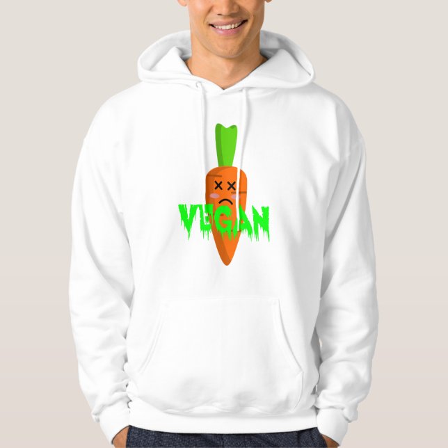 Sudadera Gracioso disfraz vegan de Halloween o regalo de mo (Anverso)