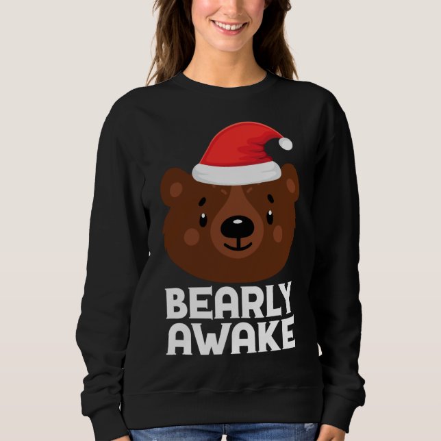 Sudadera Gracioso Dormido Lazy Bearly Awake Brown Oso Crist (Anverso)