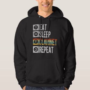 Sudadera Gracioso Eat Sleep Clarinet Repetidor Músico Re