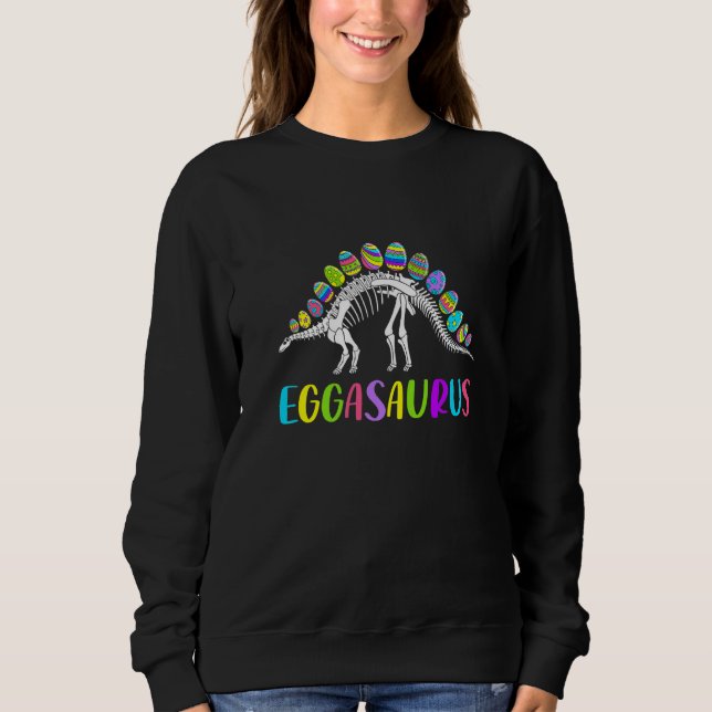Sudadera Gracioso Eggasaurus Stegosaurus Egg Dinosaur Happy (Anverso)