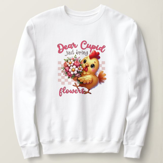 Sudadera Gracioso El día de San Valentín con una chica con  (Anverso del diseño)