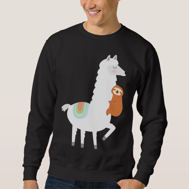 Sudadera Gracioso eslogan abrazando a llama alpaca (Anverso)