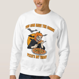Sudadera Gracioso esqueleto de Halloween, Pizza Lover Foody