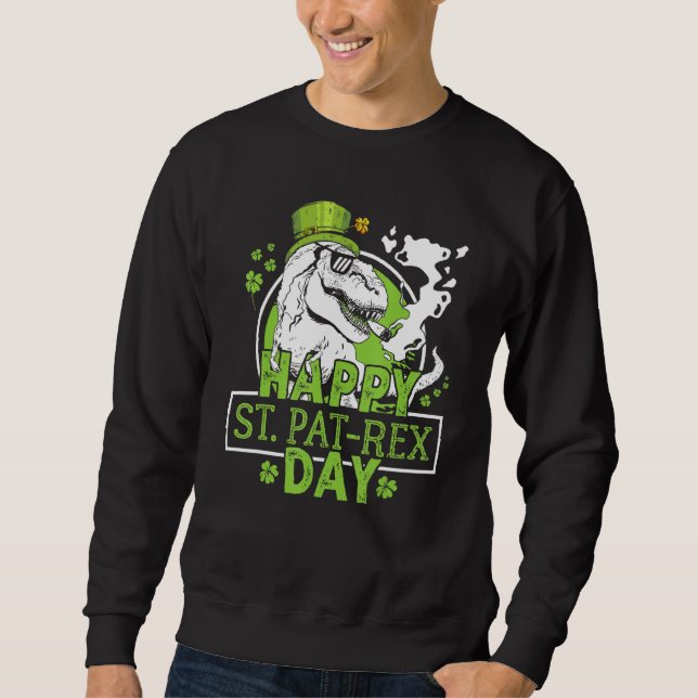Sudadera Gracioso Feliz Día St Pat Rex Dinosaur St Patrick  (Anverso)