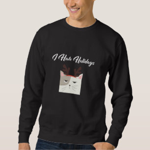 Sudadera Gracioso Gato Agitado Que Odio Las Vacaciones Forz