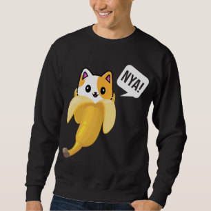 Sudadera Gracioso gato bananero Nya Cute gato Kitten Banana