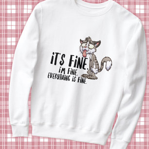 Sudadera Gracioso gato de ansiedad estresada