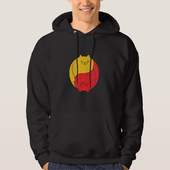 Sudadera Gracioso gato de gato gracioso gracioso Yin Yang C (Anverso)