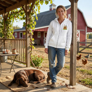 Sudadera Gracioso gato de perro y pollo en Doghouse