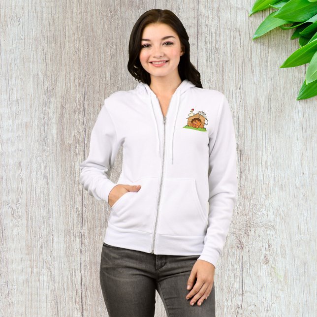 Sudadera Gracioso gato de perro y pollo en Doghouse (Subido por el creador)