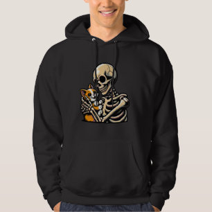 Sudadera Gracioso gato gráfico Skeleton Skull Kitty Cute Ca