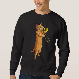 Sudadera Gracioso gato jugando trombón regalo Guay Kitten M