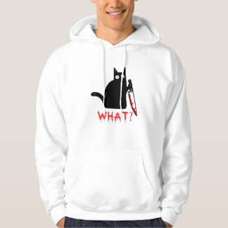 Sudadera ¿Gracioso Gato Negro Asesino Qué? Holding Knife T-
