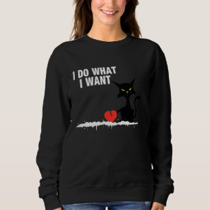Sudadera Gracioso Gato Negro Hago Lo Que Quiero La Vale Del
