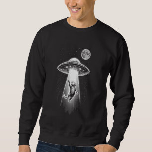 Sudadera Gracioso gato OVNI Alien Gato Mamá Papá Humor Retr