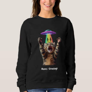 Sudadera Gracioso gato Selfie Alien OVNI Personalizable div