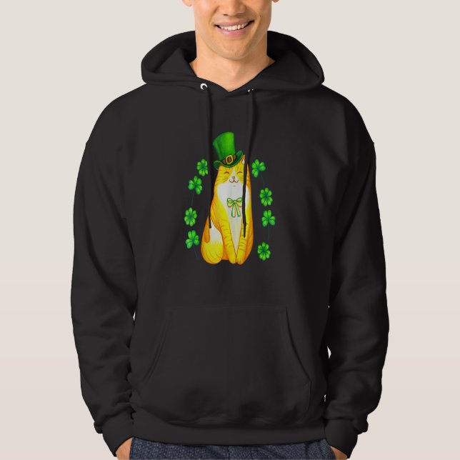 Sudadera Gracioso gato St Patrick S Day Green Saint Patty W (Anverso)