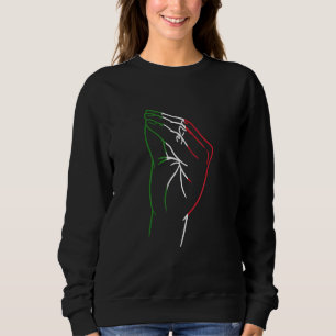 Sudadera Gracioso gesto de mano italiano bandera italiana i