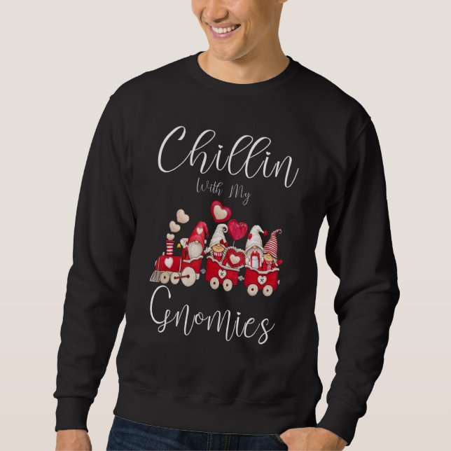 Sudadera Gracioso Gnome Chillin Con Mis Gnomies Aburrido Va (Anverso)