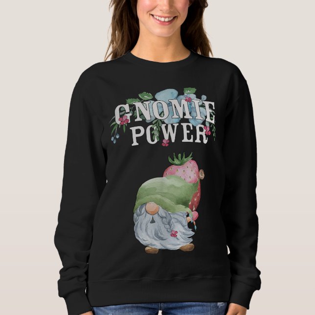 Sudadera Gracioso Gnome Flower Gnomie con Strawb (Anverso)